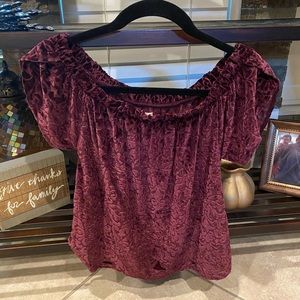 Hollister Off a the Shoulder Velvet Top